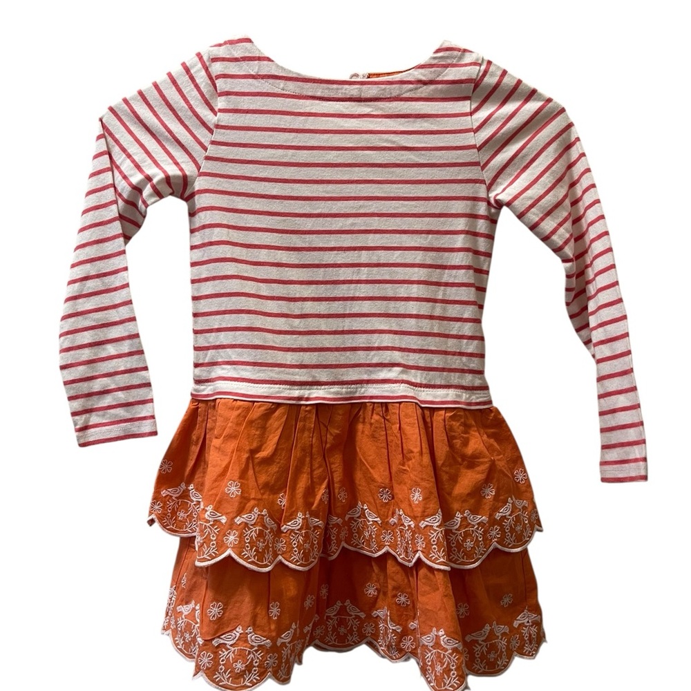 Boden Red and White Striped Dress